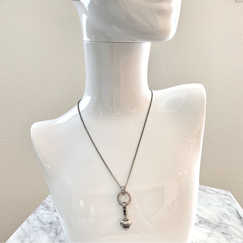 🩷 Juicy Couture Silver Heart Charm Long Adjustable Necklace - Picture 2 of 9
